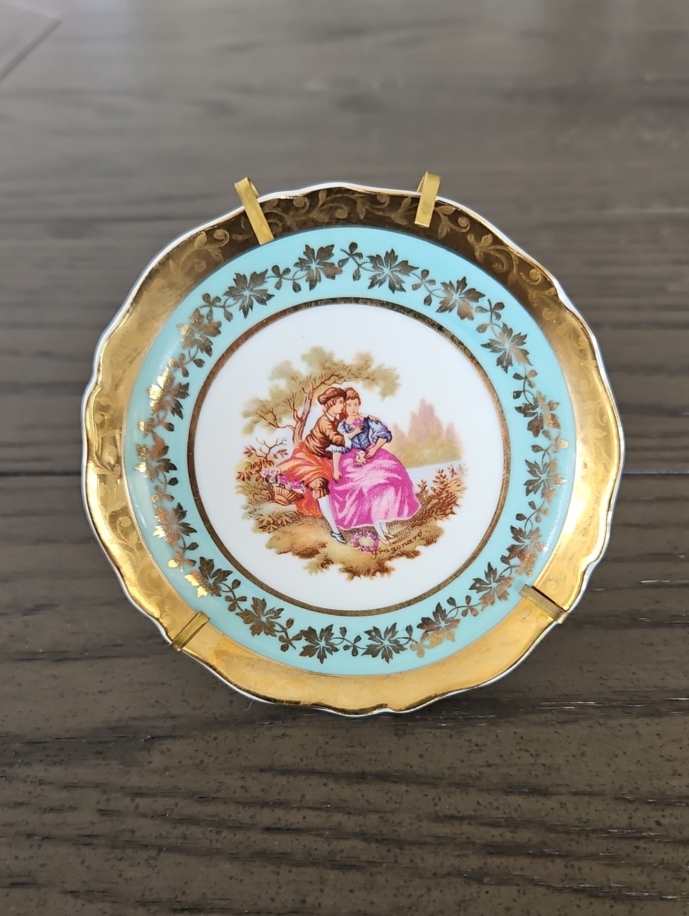 Limoges Miniture Plate With Gold Trim